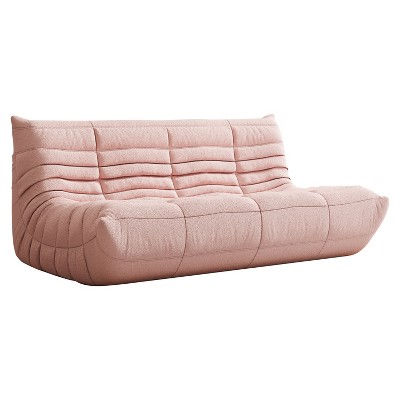 SYFERLORY Armless 3-Seat Togo THREE Seater Large Bean Bag Sofa，Pink