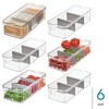 iDesign 6-Piece Fridge Organizer Bins with Dividers - Clear/Gray - 2 of 4
