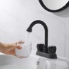 LunaLulink 2 Handle Bathroom Matte Stainless Steel Center Mount Bathroom Faucet for Laundry Room Vanity - 4 of 4