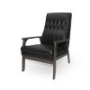 Mid Century Faux Leather Upholstered Accent Chair, Modern High Back Armchair, Leisure Wood Club Chair - Merax - image 4 of 4