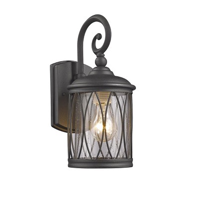 Chloe Lighting Dinadan Transitional 1 Light Black Outdoor Wall Sconce 13" Height