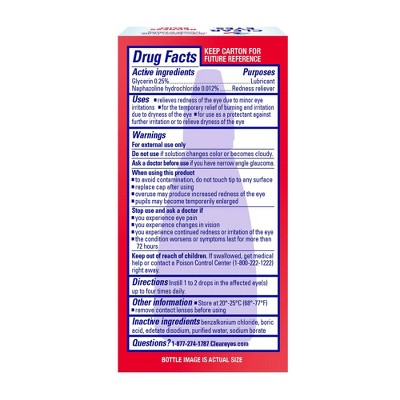 Clear Eyes Redness Relief Eye Drops for Redness, Dryness, Burning, &#38; Irritation - 0.5 fl oz