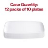 Smarty Had A Party 10.6" x 5" White w/ Silver Rim Rectangular Plastic Plates - 120 pcs - 3 of 4