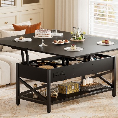 Aheaplus Coffee Table Lift Top with LED Light and Power Outlet
