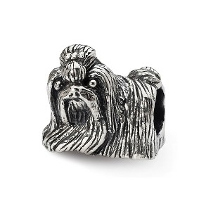 Black Bow Jewelry Sterling Silver Shih Tzu Bead Charm - 1 of 4