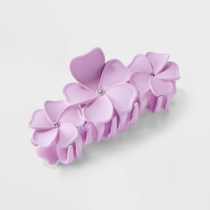 Acrylic Flowers Claw Hair Clip - Wild Fable™ Purple: Secures All Hair Types, Plastic & Steel - 1 of 3