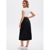 INSPIRE CHIC Women's Denim Button Down Front Slit High Waisted Pockets A Line Midi Skirts - 4 of 4