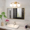 POWLIG Modern Vanity Light Fixture - Bathroom Mirror Lighting with Milk White Glass Globe Shades - 3 of 4