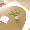SpassWay 30"H Modern Oval Wood Kitchen Table Dining Table Conference Table Gaming Table with Single Pedestal Black/Walnut/Natural Wood - 3 of 4