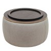GlasFlength Ottomans and Benches Round Storage Portable Ottoman with Dual Function Fashion Design for Living Spaces, Gray, 25.83"*25.83"*16.83" - 4 of 4
