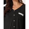 cheibear Women's Modal Casual Button Down Lounge Tops with Pants Stretchy Soft Pajama Sets - 4 of 4