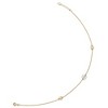 Black Bow Jewelry 14k Two Tone Gold Polished Flower Station Anklet, 10-11 Inch - 2 of 4