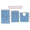 Bell Flower Collection Bath Rugs, Extra Soft and Absorbent, Non-Slip Bath Mats, Machine Washable Bathroom Mats, 3 Pcs Set with Contour, Sky Blue - 3 of 4