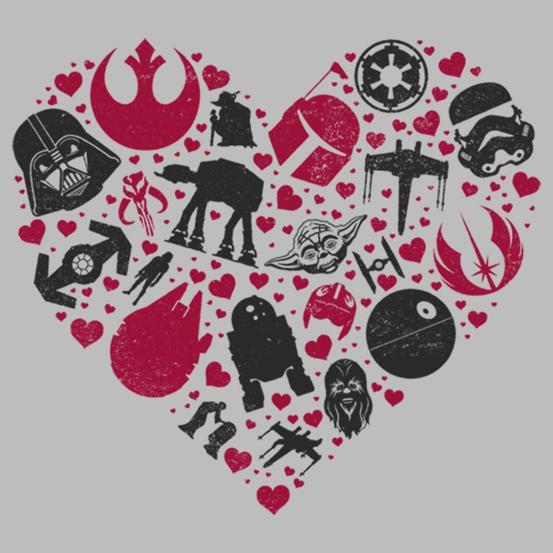 Men's Star Wars Valentine's Day Heart Icons T-Shirt, 2 of 6