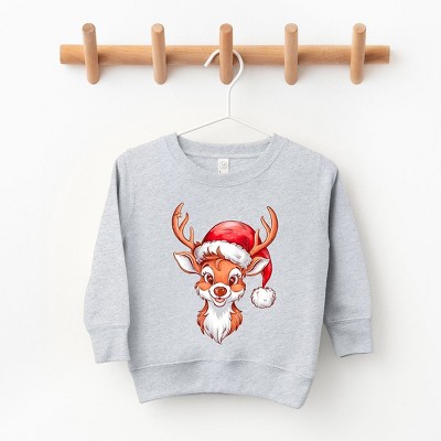 The Juniper Shop Cute Reindeer Head Youth Ultra-Soft Graphic Sweatshirt