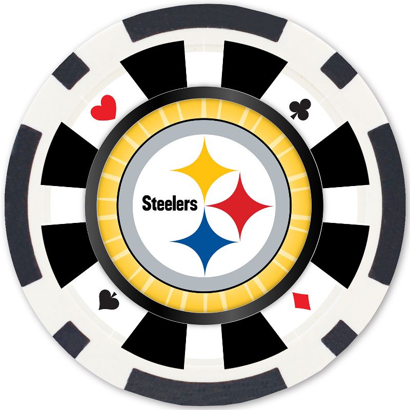 MasterPieces Casino 100 Piece Poker Chip Set - NFL Pittsburgh Steelers, 3 of 8