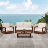 Christopher Knight Home Yena Contemporary Outdoor Acacia Wood 4 Seater Chat Set with Cushions - 2 of 4