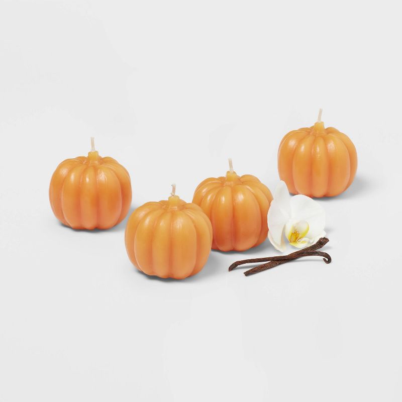 4pk Figural Votives Pumpkins - Threshold&#8482;, 4 of 5
