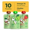 Brainiac Kids Brain Squeezers Applesauce Pouches with Omega-3s Variety Pack Apple, Strawberry and Cinnamon - 3.2oz/10ct - 3 of 4