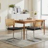 Dining Chairs Set of 2 Velvet Accent Chairs with Natural Cane Back & Chrome Base-- Frevyn - 4 of 4
