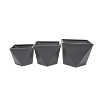 Olivia & May 18" Wide 3pc Modern Square Metal Planter Pots Gray: Weather-Resistant, No Assembly Required - 3 of 4