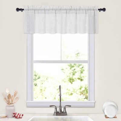 Cafe Window Valance Curtain Solid Valance Small Curtains for Kitchen Linen Textured Curtains with Rod Pocket Farmhouse Curtains