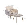 CAVINAS Upholstered Accent Chair with Adjustable Armrests and Backrest,Modern Velvet Chair and Ottoman Sets for Bedroom,Reading Room - 3 of 4