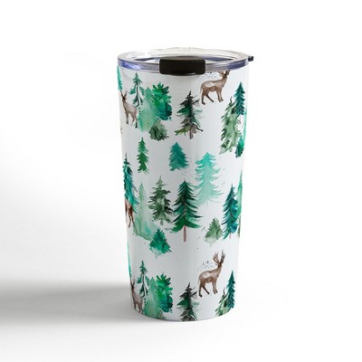 Ninola Design Deer Forest Watercolor Travel Mug 20 oz Stainless Steel Travel Mug - Deny Designs
