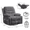 Nursery Recliner Chair, Oversized Corduroy Rocking Recliner with 360° Swivel, Massage, Heat, Cup Holder, Manual Recliner Sofa for Living Room - 2 of 4