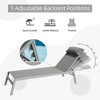 Aluminum Patio Chaise Lounge with 5 Adjustable Positions for Pool Deck Garden Backyard and Sunbathing (Set of 3) - 2 of 4