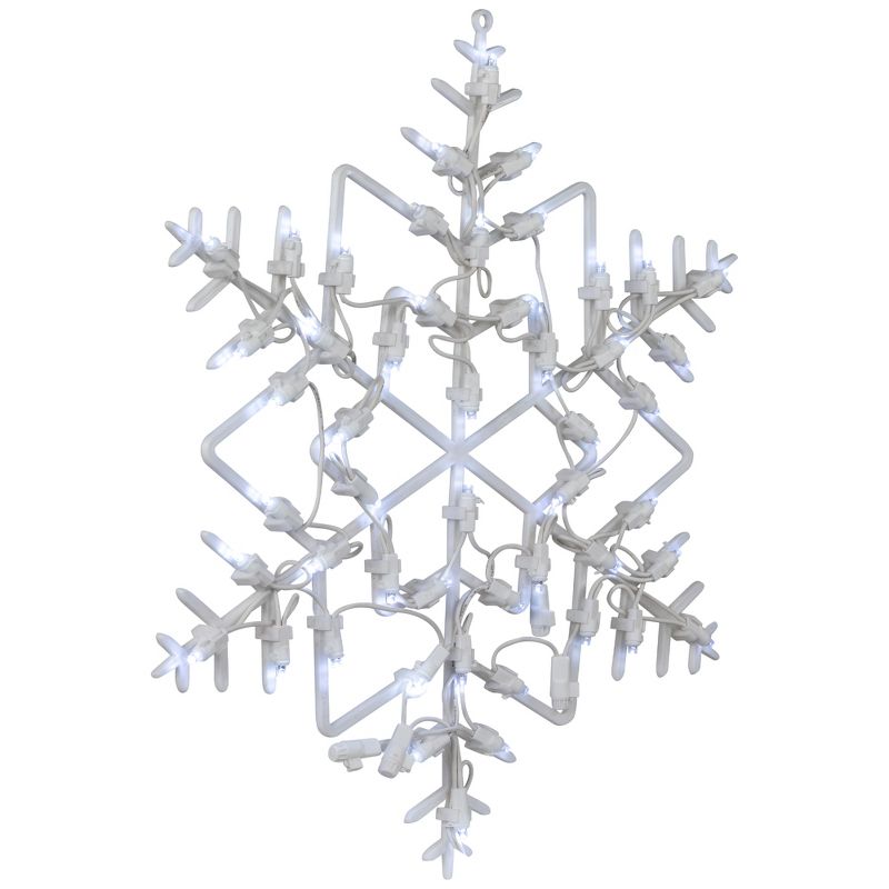 Northlight 18" White LED Lighted Snowflake Christmas Window Silhouette, 4 of 6