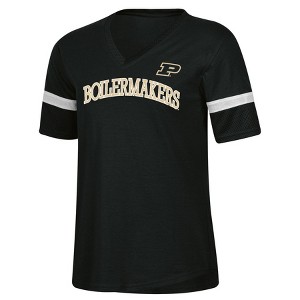 NCAA Purdue Boilermakers Women's Mesh Trim V-Neck T-Shirt - 1 of 3