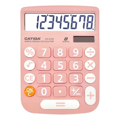 CATIGA 8-Digit Desktop Calculator, Solar Power, Large LCD, Big Buttons, 4-Function for Home, Office, School, Business, CD-8185