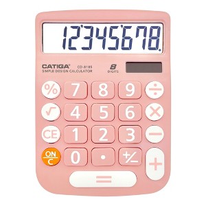 CATIGA 8-Digit Desktop Calculator, Solar Power, Large LCD, Big Buttons, 4-Function for Home, Office, School, Business, CD-8185 - 1 of 4