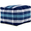 Livabliss Jacobean 14"H x 20"W x 20"D Traditional Dark Blue Pouf: Cotton, Solid Pattern, Rectangle Shape, Classic Style - 3 of 4