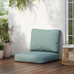Teal Outdoor Club Chair Cushion Set with Inch Thick Foam,Seat