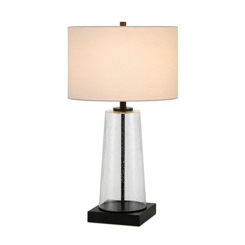 Hampton & Thyme 27.5" Tall Table Lamp with Fabric Shade Seeded Glass, 4 of 11