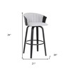 HomeRoots 26" Light Gray And Black Fabric Swivel Counter Height Bar Chair - 3 of 4