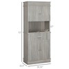 72" Kitchen Buffet with Hutch, Freestanding Pantry Cabinet with Utility Drawer, 2 Door Cabinets, Adjustable Shelves and Countertop - 3 of 4