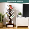 Aoibox 6 Shelf Tall Tree Bookshelf Floor Standing Wood Storage Rack Organizer for Books CDs Movies Rustic Brown - 4 of 4
