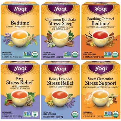 Yogi Tea - Stress Relief and Herbal Tea Variety Pack Sampler -  96 ct , 6 Pack