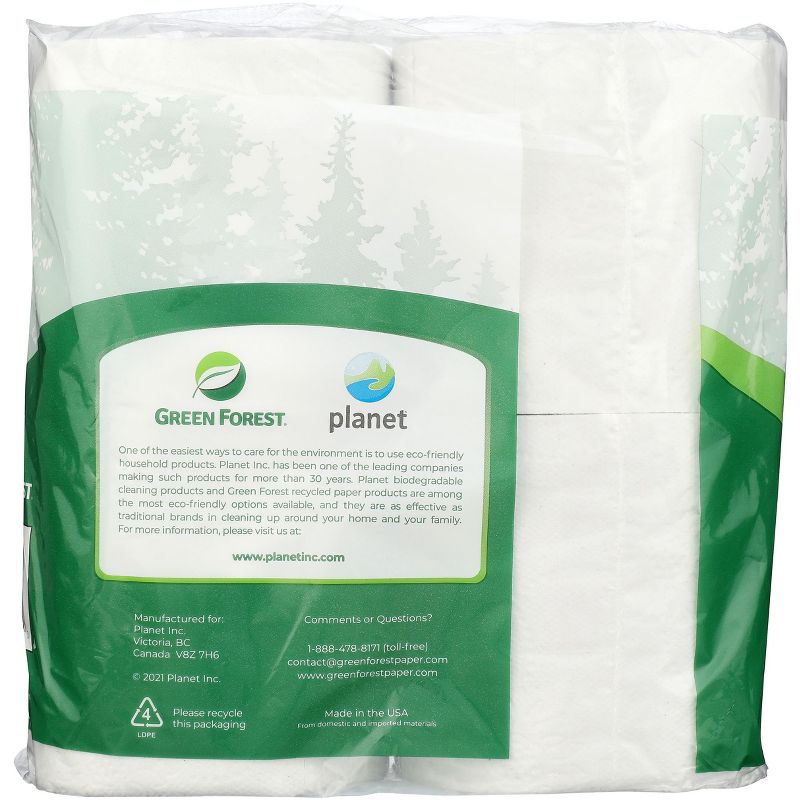 Green Forest 100% Recycled Bathroom Tissue 2-Ply 198 Sheets - Case of 24/4 ct, 3 of 6