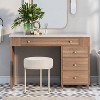 18" Swanson Backless Upholstered Metal Vanity Stool Bone White - Hillsdale Furniture: Round Padded Seat, Modern Design - 2 of 4