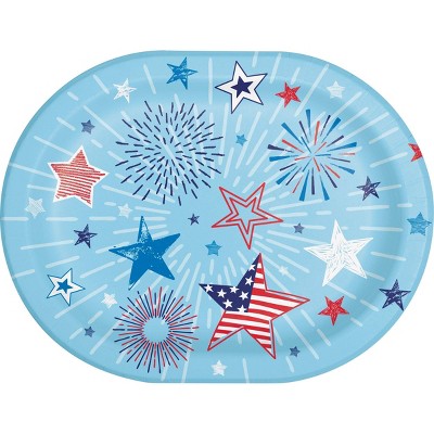 Creative Converting Patriotic Party Oval Paper Plates 24ct