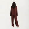 Anna-Kaci Lounge Women's 2-Piece Set Satin Long Sleeve V-Neck Button-Front Top and Relaxed Fit Pants - 4 of 4