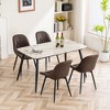 YOUNIKE Modern Upholstery Leather Dining Chairs Set of 2 Armless Kitchen Dining Room Chair Makeup Nail Tech Chair 19.29"Wx24.02"Dx33.07"H - 3 of 4
