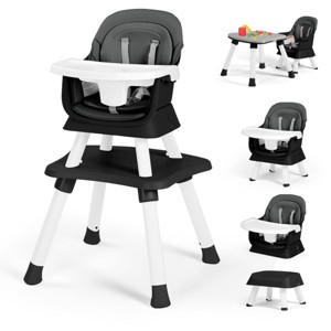Kinder King 8 in 1 Baby High Chair, Coverts to Dining Booster Seat, Removable Tray & Double Seat Cover, Easy to Wipe - 1 of 4