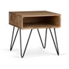 Vynxaria Industrial End Table, Solid Mango Hardwood, Natural Finish, 22" D x 22" W x 22.7" H - 2 of 4