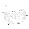 VisioGear Foldable Extended Wagon with 220lbs Weight Capacity, 300L Folding Utility Garden Cart with Drink Holders, Beige, 53.54"*21.26"*23.62" - 3 of 4