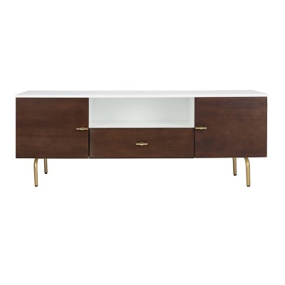 Genevieve TV Stand for TVs up to 45" Brown/Gold - Safavieh